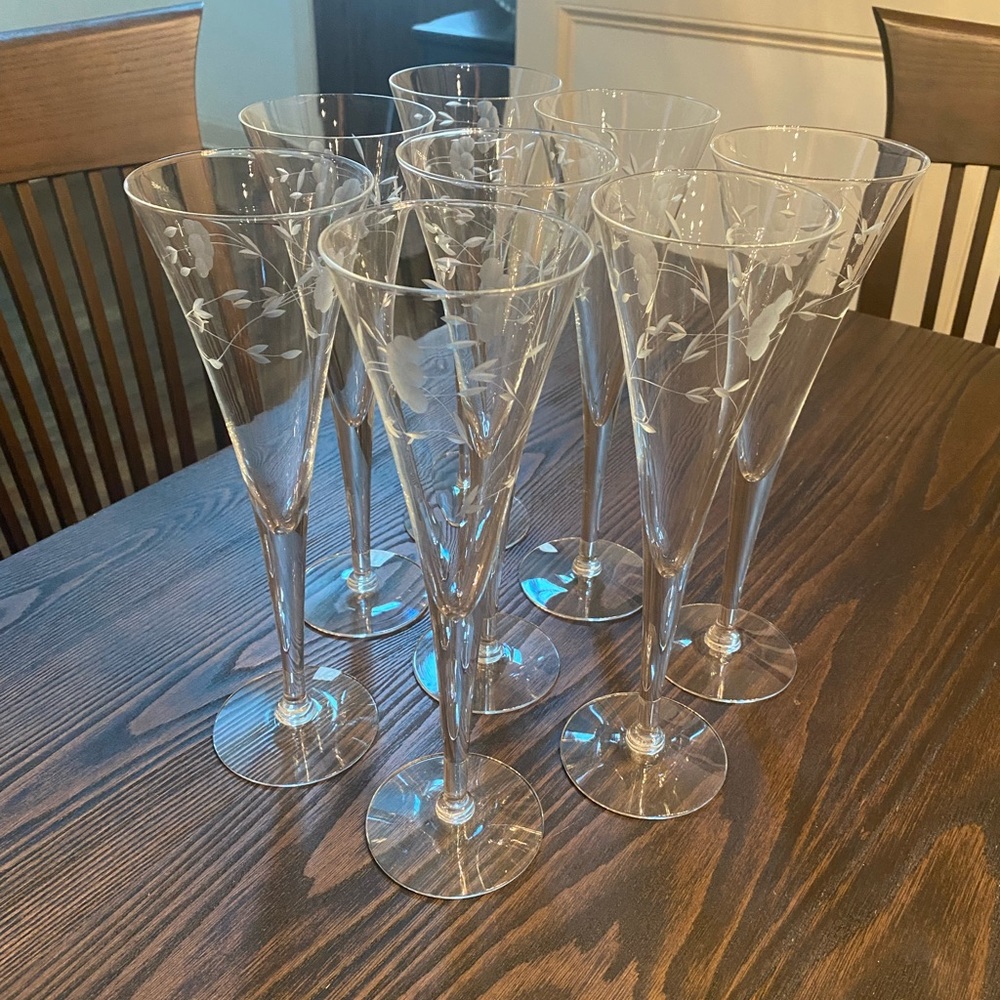 Vintage - Beautiful Princess House Heritage 10” Champagne Flutes - (8) - Picture 3 of 3